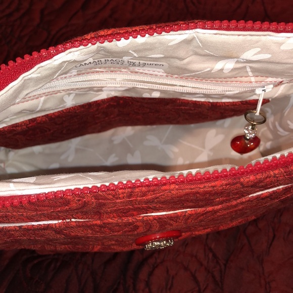 Red Paisley quilted bag (VB style) - Picture 7 of 8